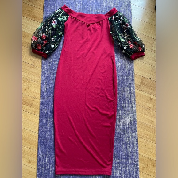 Off the shoulder puffy sleeve dress - Picture 1 of 8